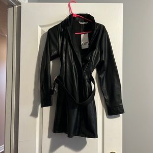 Zara Faux Leather Blazer dress